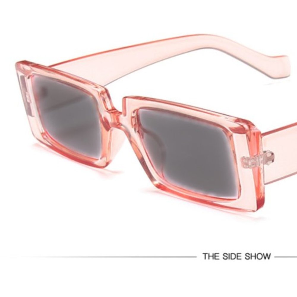 Pink Rectangle Retro Sunglasses